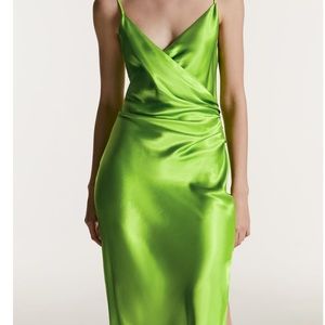 Zara Lime Green Silk Dress